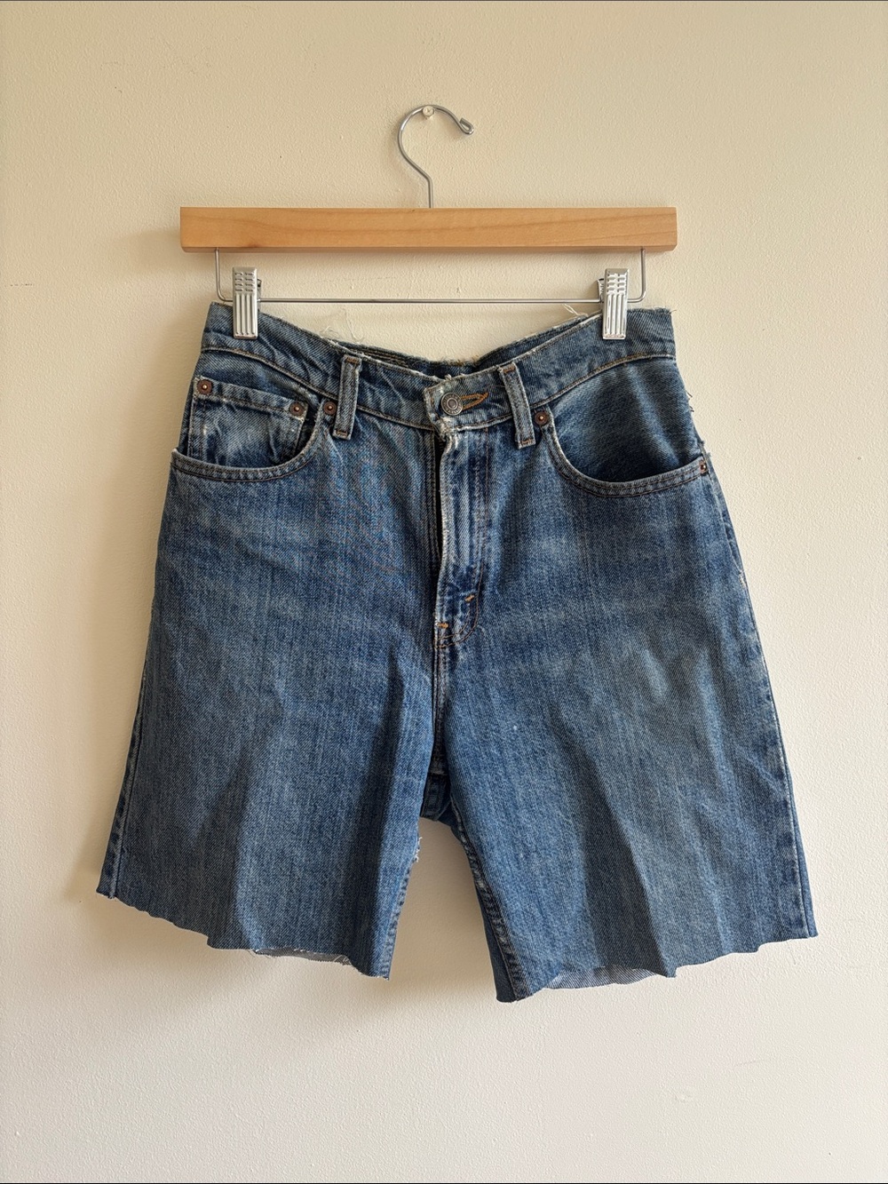 Levi's blue denim cutoff shorts